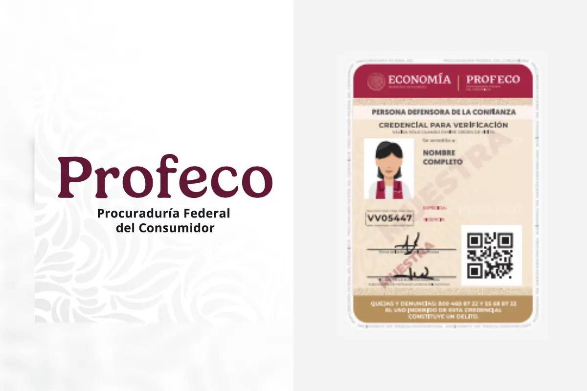 Logo de Profeco e identificación de personal. Foto: Profeco