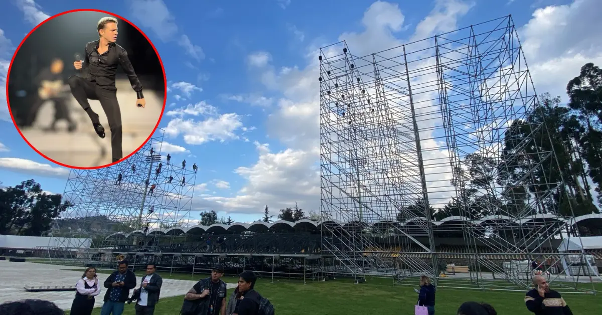 El jueves 21 de noviembre inició el montaje del escenario para el concierto de Luis Miguel en Toluca. Foto: Alberto Dzib/ IG @luismiguel