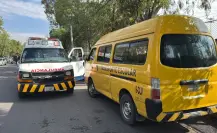 Unidad de transporte escolar es impactada por patrulla del Edomex