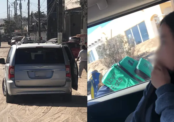 Conductor de Uber tumba a mujer motociclista en semáforo de Los Cabos (VIDEO)