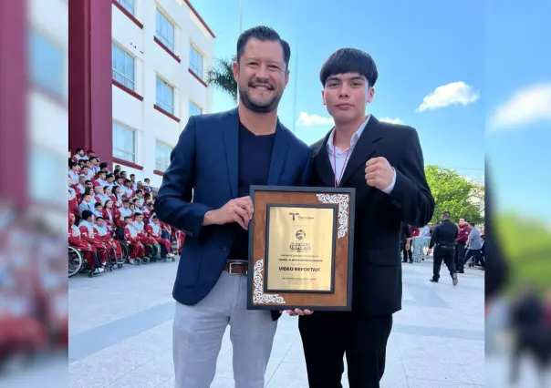 Daniel Espinoza ganador de la categoría de mejor video-reportaje deportivo 2024 en Tamaulipas