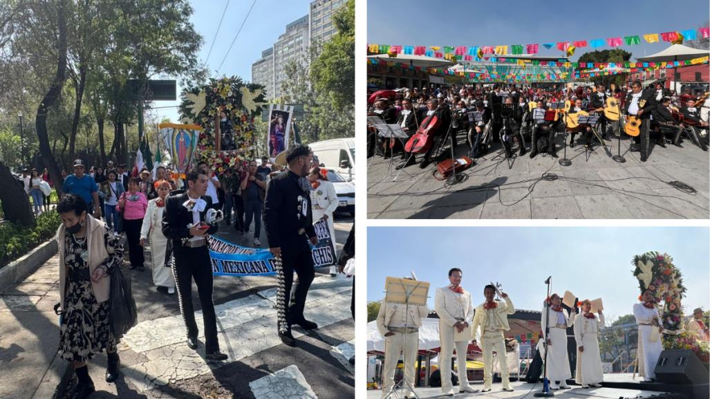 Mariachis entonan melodías y realizan peregrinación anual a la Basílica de Guadalupe