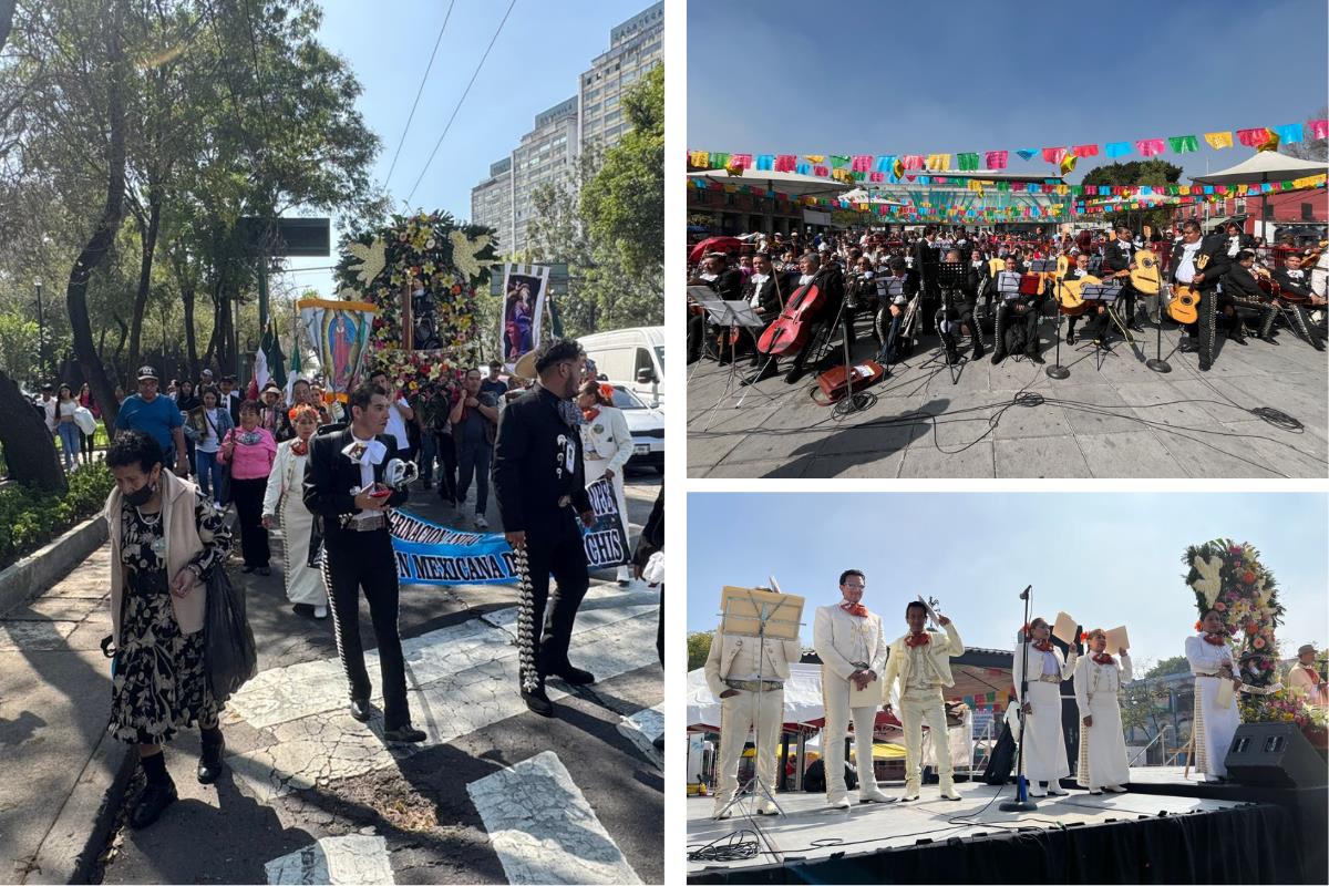 Mariachis entonan melodías y realizan peregrinación anual a la Basílica de Guadalupe