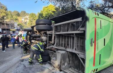 Volcadura de transporte público deja más de 30 heridos en Tlalpan (VIDEO)