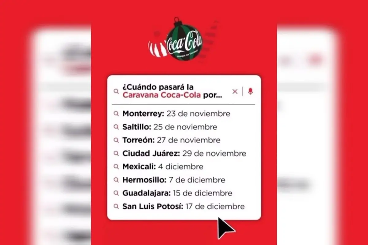 ¡No lo olvides! La Caravana Navideña Coca-Cola recorrerá hoy las calles de Monterrey