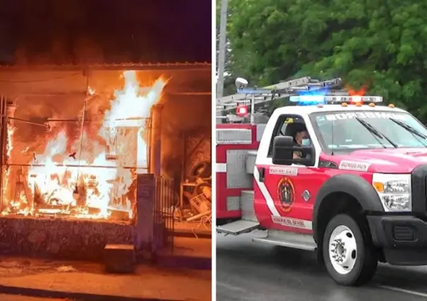 Voraz incendio en llantera de Umán deja cuantiosos daños materiales