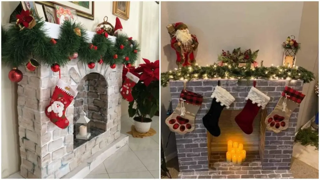 DIY Navideño: Cómo hacer una chimenea falsa con cartón para tu hogar