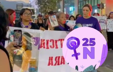 25N: Colectivos de mujeres marchan y alzan la voz en el centro de Monterrey (EN VIVO)