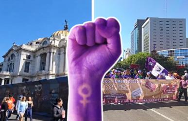 25N: aseguran Bellas Artes con vallas previo a marcha hacia el Zócalo