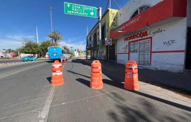 Importante bulevar de Durango, con cierres por obras de gas subterráneo