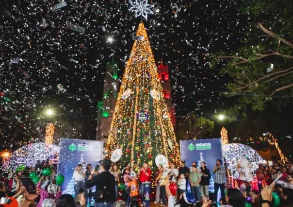 Navidad 2024: Cecilia Patrón encendió el árbol en el parque de San Cristóbal