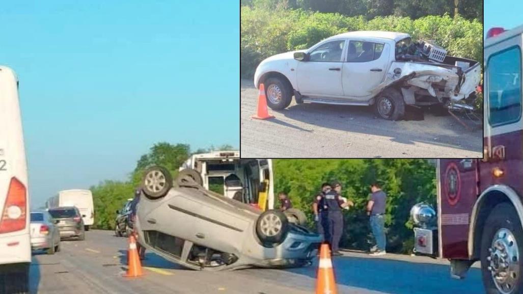 Los rayos del sol generan un accidente matutino en la carretera Mérida-Tetiz