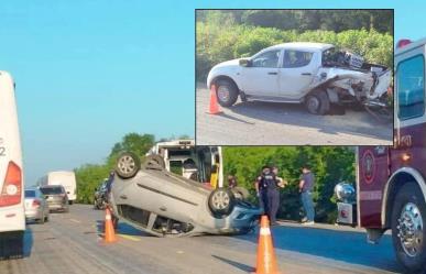 Los rayos del sol generan un accidente matutino en la carretera Mérida-Tetiz