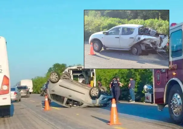 Los rayos del sol generan un accidente matutino en la carretera Mérida-Tetiz