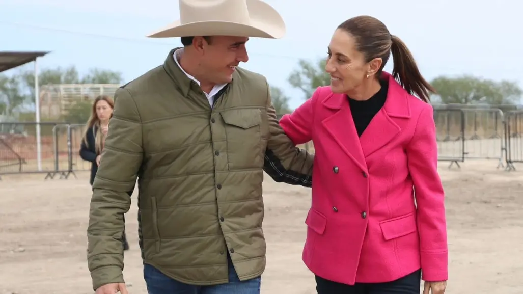 Gobernador Manolo Jiménez Salinas recibe a Claudia Sheinbaum en Coahuila