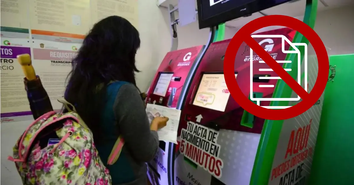 En 2023 dejaron de funcionar los cajeros automáticos para expedir actas de nacimiento en Edomex. Foto: Gob. de Edomex /Canva