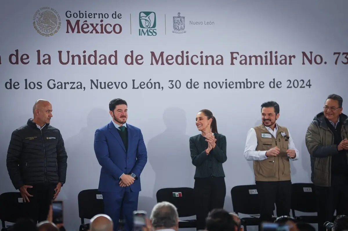Samuel García y Claudia Sheinbaum inauguran clínica 73 del IMSS en San Nicolás