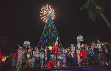 Navidad en Mérida: Cecilia Patrón enciende el árbol en el Remate de Paseo de Montejo