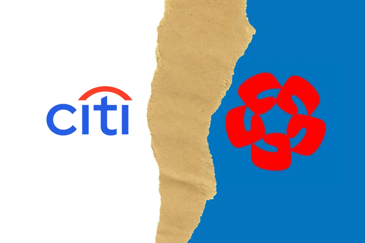 Logos de Citigroup y Banamex, más pedazo de papel. Foto: Citigroup / Banamex / Canva