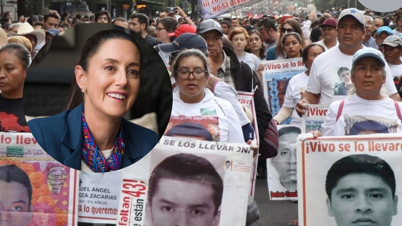 Claudia Sheinbaum se encuentra con las familias de los normalistas desaparecidos. Foto: POSTA México