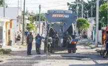 Reparan los baches en Mérida con maquinaria de última generación