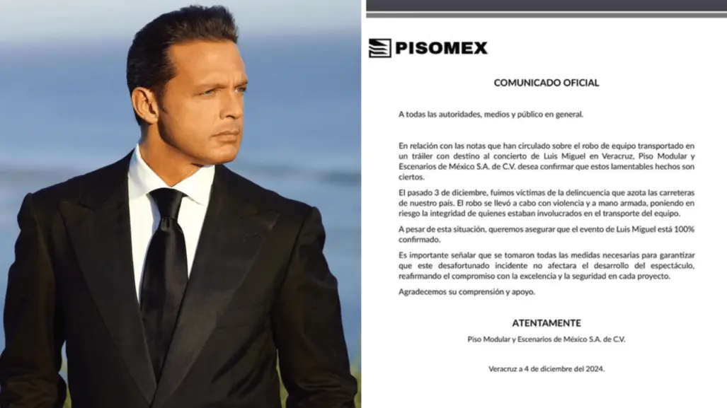 Robo a tráiler de Luis Miguel es investigado por Fiscalía de Veracruz, asegura gobernadora