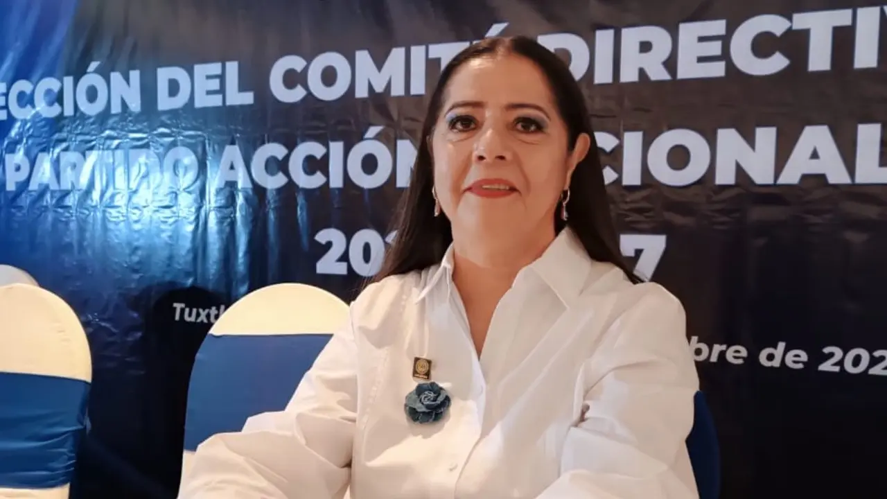 Catalina Caravantes, presidenta del PAN en Chiapas.Créditos: POSTA México/María Inés Muñoz.M