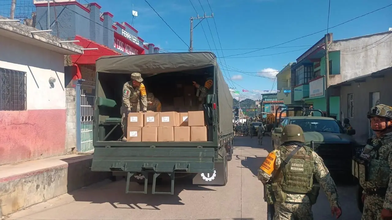 Ejercito entra a Pantelhó. Foto: Presidencia