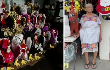 Navidad en Yucatán: Doña Mechita lleva más de 30 años elaborando piñatas navideñas