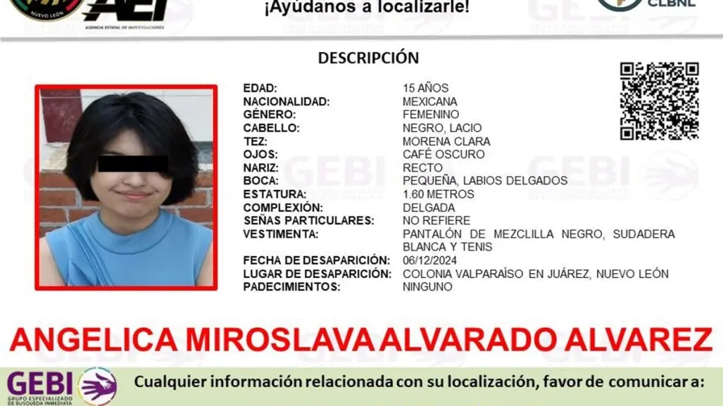 Solicitan apoyo para la búsqueda de la joven Angélica Alvarado