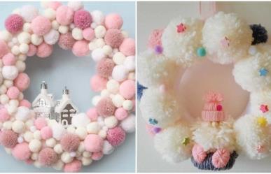 DIY navideño: Crea una hermosa corona de pompones de estambre