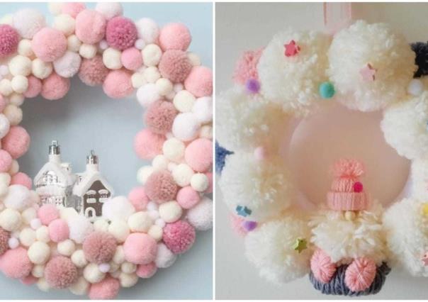 DIY navideño: Crea una hermosa corona de pompones de estambre