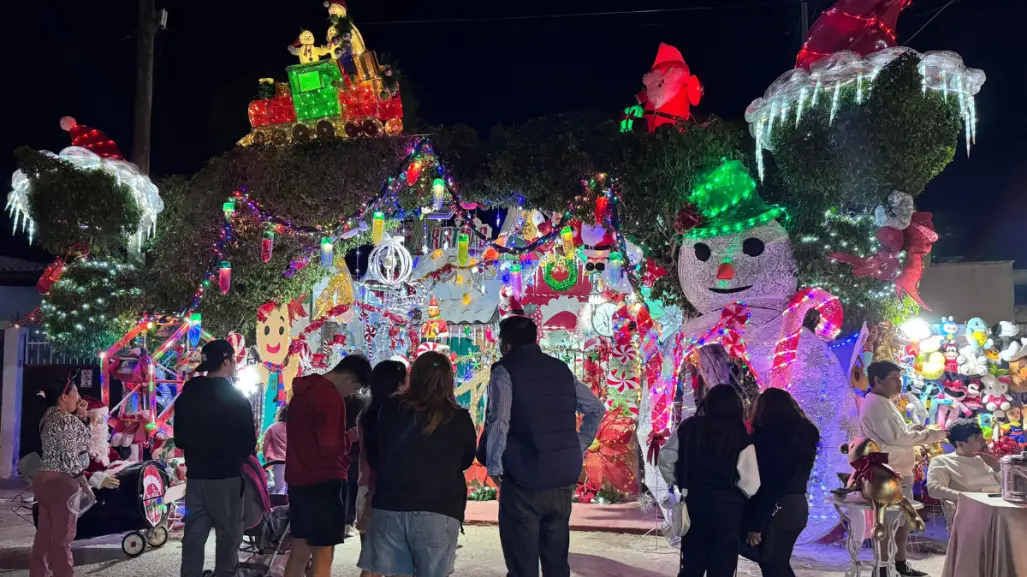 Navidad en Yucatán: Casas decoradas iluminan calles de Juan Pablo II