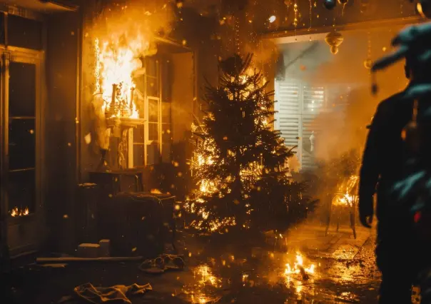 Árbol de Navidad provoca incendio en Dzilam de Bravo y deja una víctima mortal