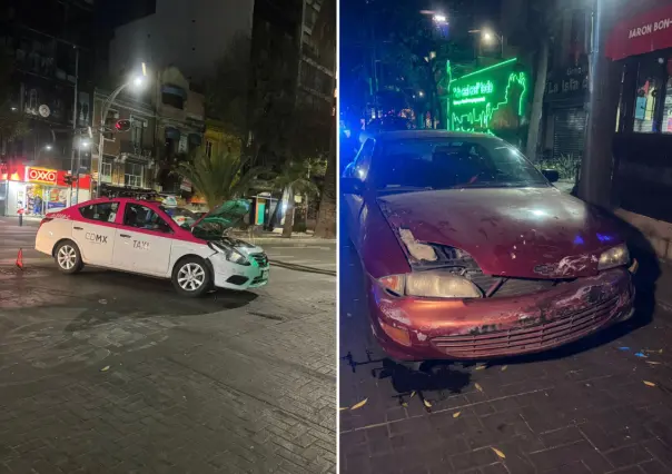 Chocan taxi y particular en Zona Rosa de CDMX, no se reportan heridos