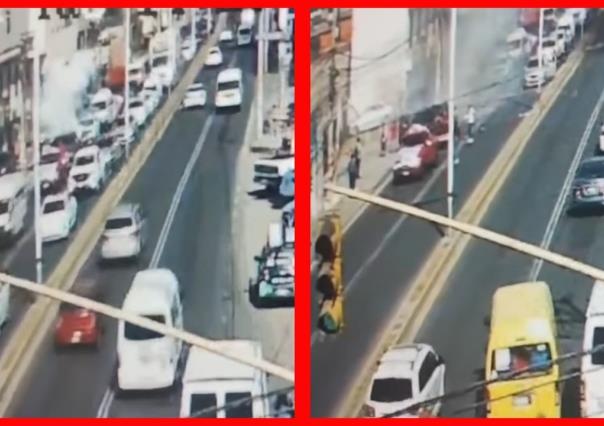 Explota pirotecnia en camioneta de peregrinos, hay dos heridos (VIDEO)