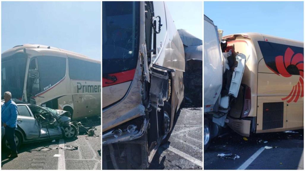 Accidente múltiple en Circuito Exterior Mexiquense deja cuatro lesionados