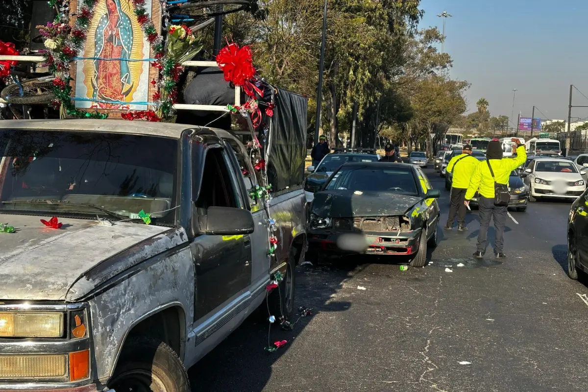 Caravana de peregrinos donde conductor atropelló a un ciclista. Foto: Ramón Ramírez