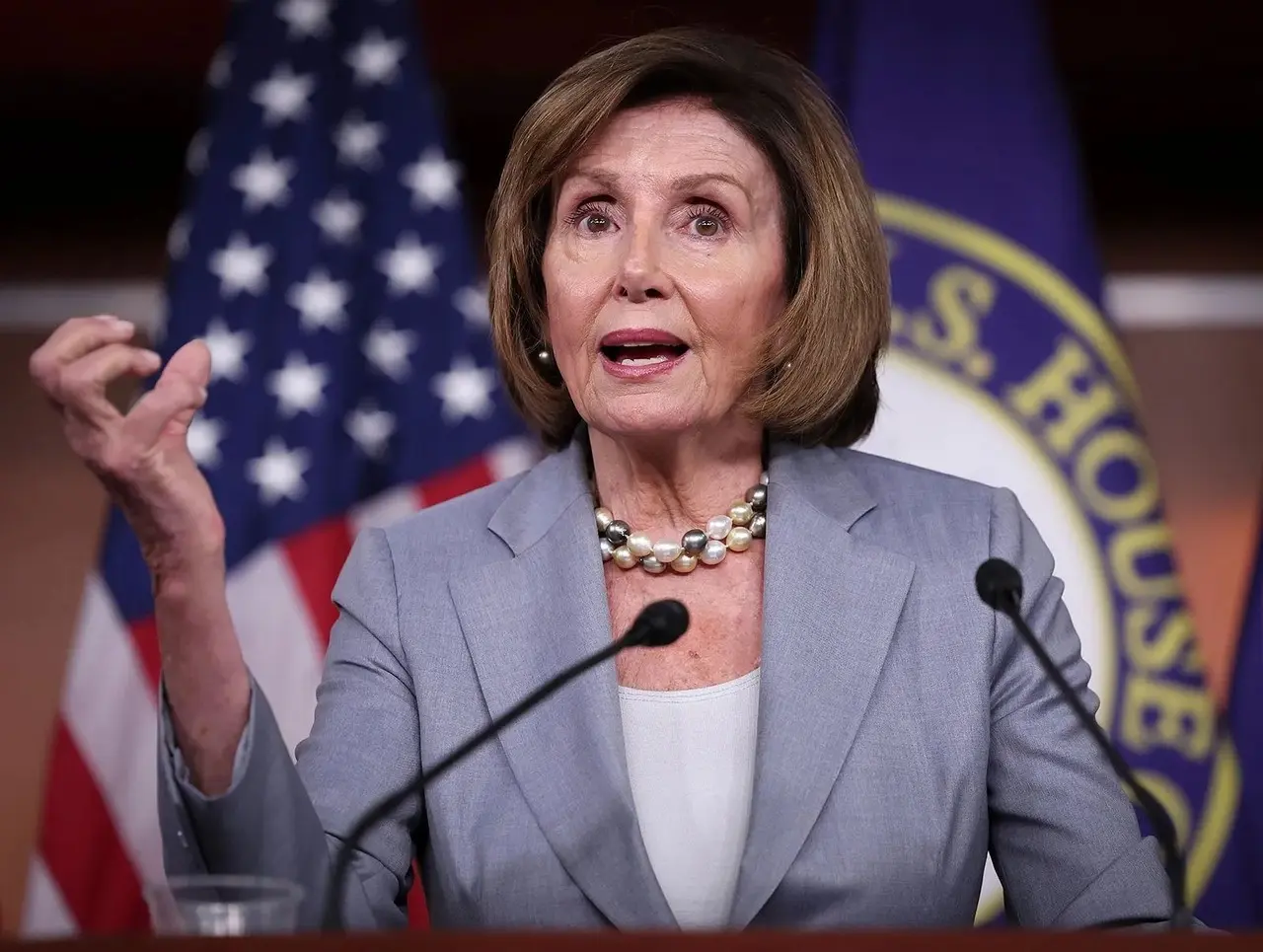 Nancy Pelosi en una conferencia de prensa en el Congreso de los Estados Unidos. Foto: X @SpeakerPelosi.