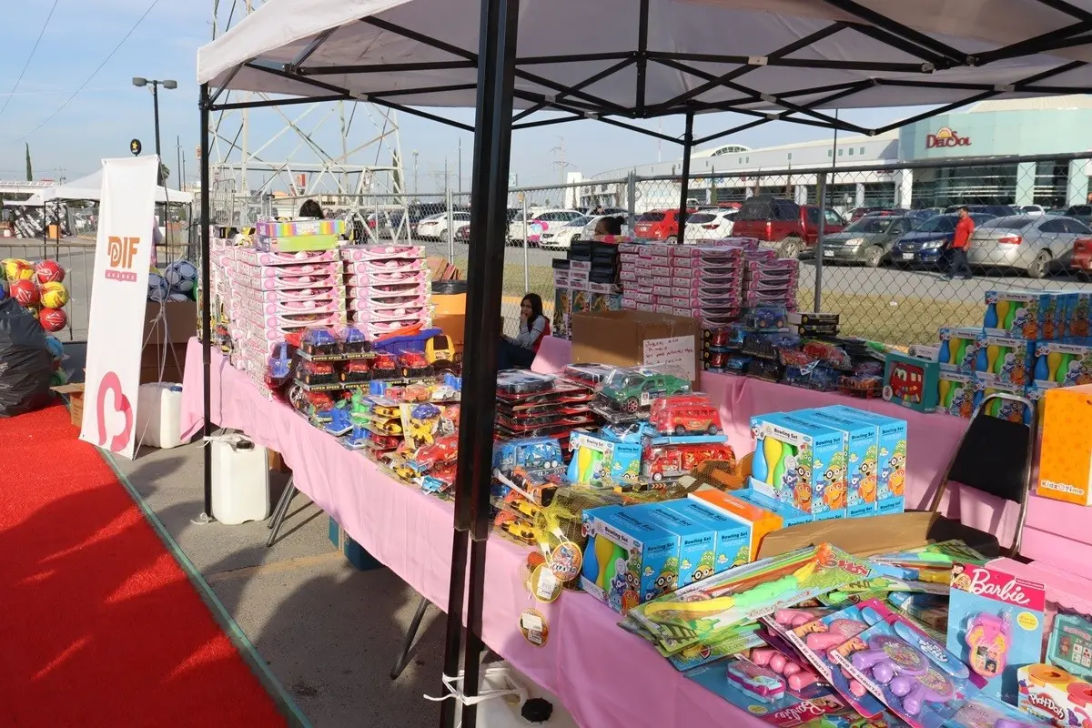 Más de 2,000 niños recibieron juguetes en Juárez. Foto: Gobierno de Juárez.