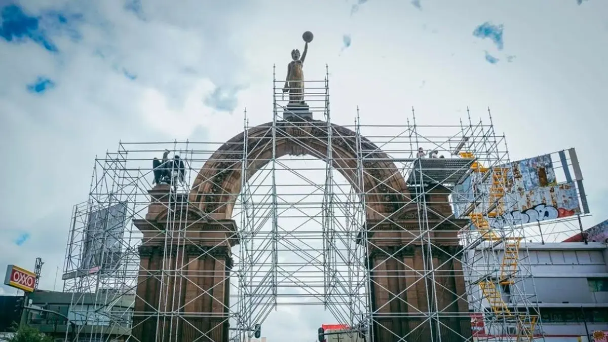 Restauran el Arco de la Independencia, símbolo de Nuevo León. Foto: Gobierno de Nuevo León.