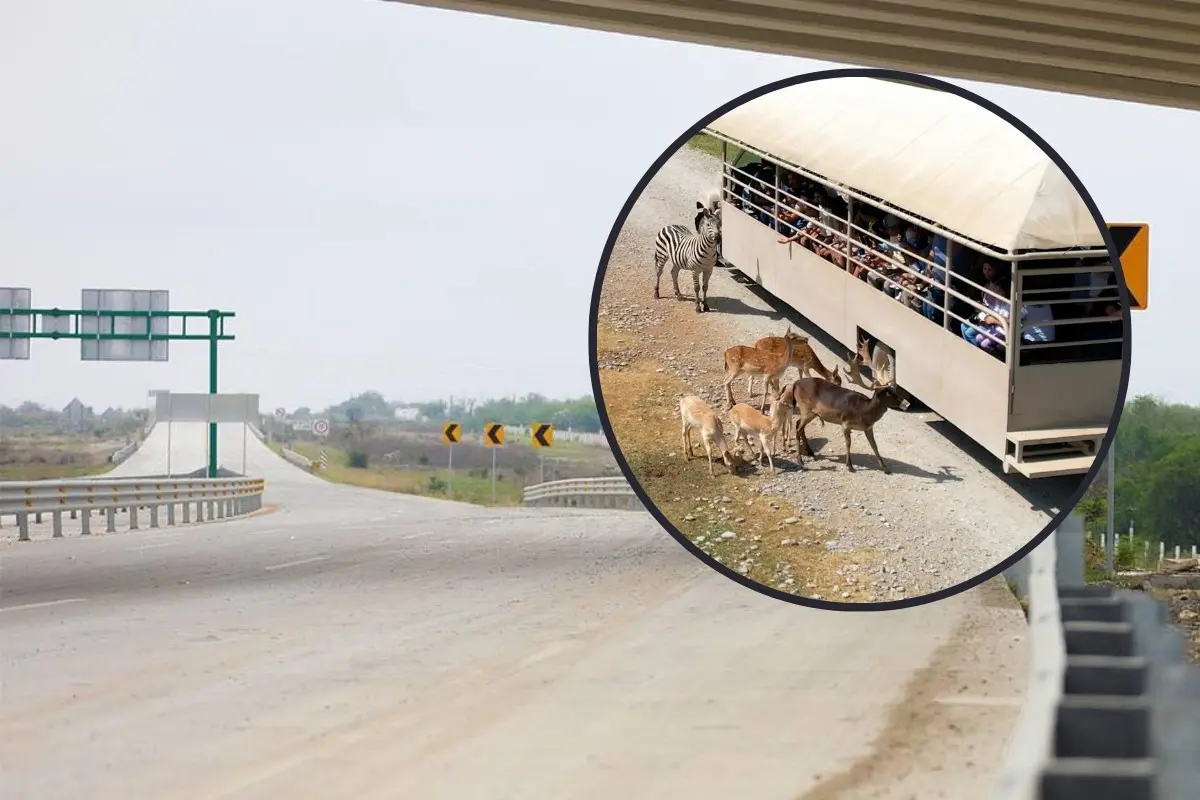 Carretera nuevo periférico y Bioparque Estrella Monterrey. Foto: Facebook Gobierno de Nuevo León y Bioparque Estrella Monterrey