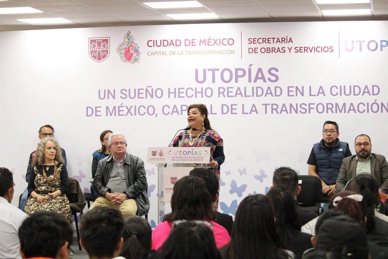 Clara Brugada en la presentación de las UTOPÍAS.     Foto: @cesacdmx