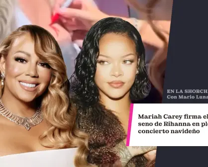 Mariah Carey firma el seno de Rihanna en pleno concierto navideño, no podrás creerlo