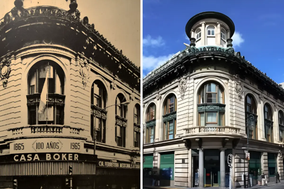 Casa Boker antes y ahora. Foto: @mechediazortega y @wadelacruz, editada en Canva.