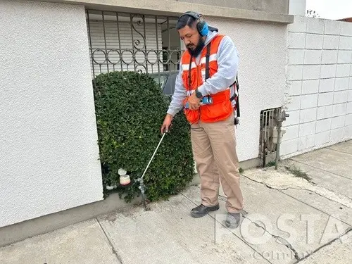 Agua y Drenaje usa geófonos para detectar fugas ocultas. Foto: Jorge López.