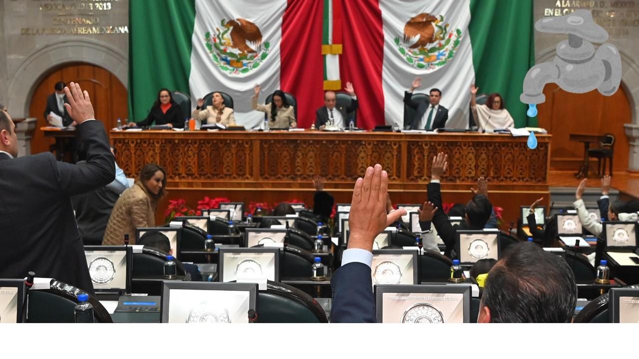 Las nuevas tarifas en el servicio de agua en 21 municipios de Edomex entrarán en vigor a partir del 1 de enero de 2025. Foto: Congreso de Edomex