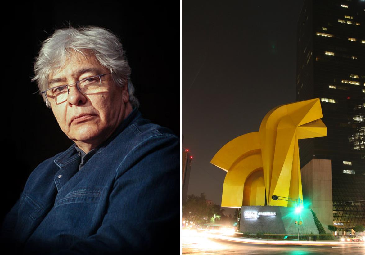 Enrique Carbajal (Sebastián), Cabeza de caballo, 1991, placas de acero recubiertas de esmalte de acrílico, 28 metros de altura por 10 metros de diámetro, Ciudad de México. Foto: Nigel Dickinson / Wikipedia