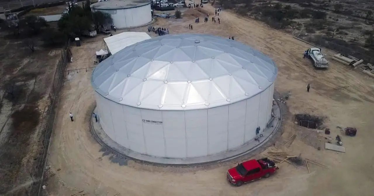 Tanque de agua. Foto: Servicios de Agua y Drenaje de Monterrey