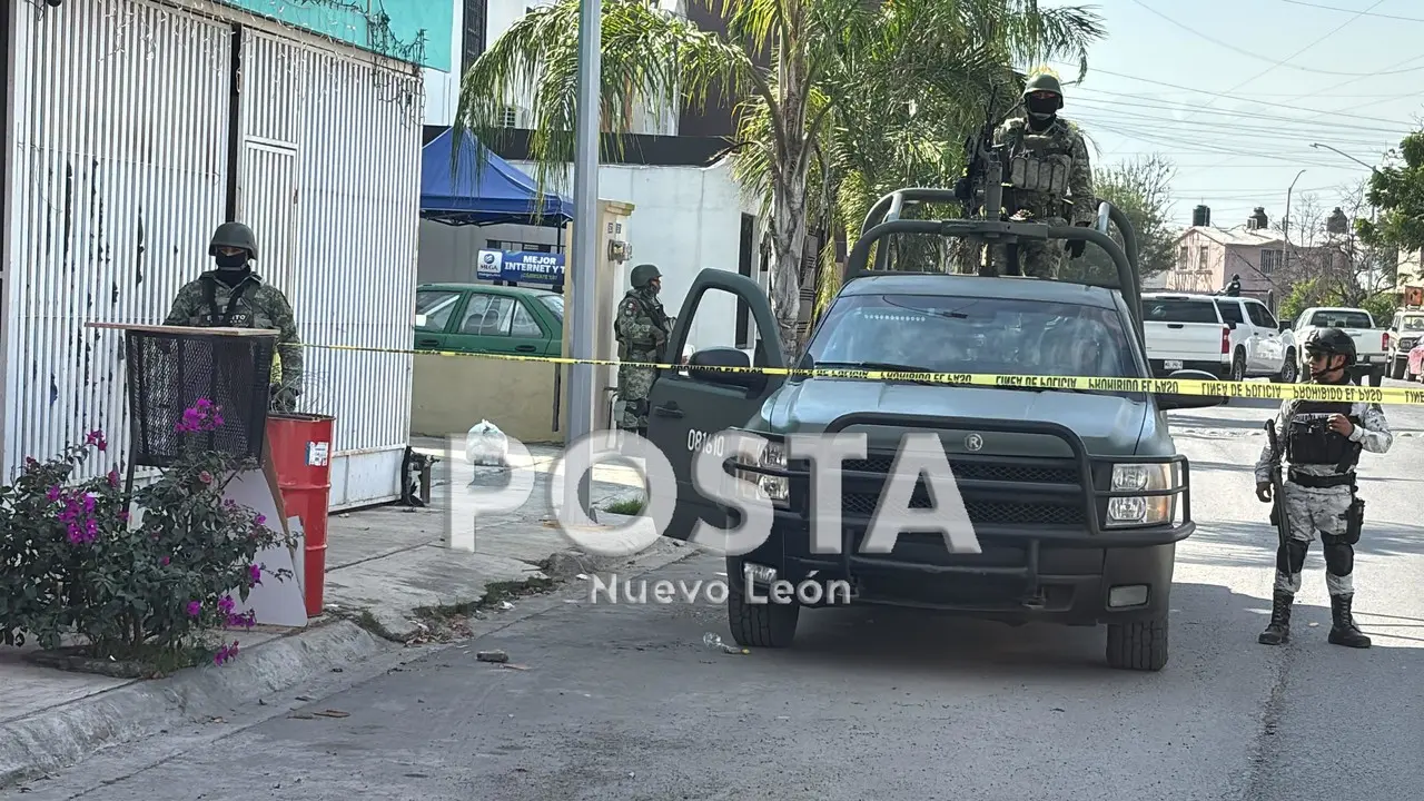 Operativo militar por parte de las autoridades federales en Apodaca. Foto: POSTA MX.